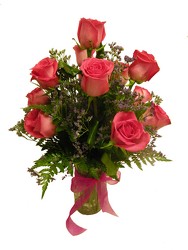 Dozen Pink Roses from Ladybug's Flowers & Gifts, local florist in Tulsa
