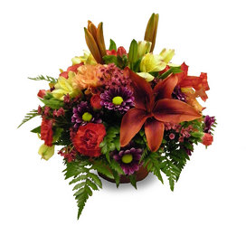 Autumn Centerpiece from Ladybug's Flowers & Gifts, local florist in Tulsa