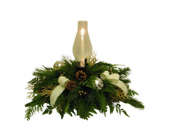 Elegant Christmas Centerpiece from Ladybug's Flowers & Gifts, local florist in Tulsa