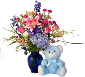 Blue for baby and me.. from Ladybug's Flowers & Gifts, local florist in Tulsa