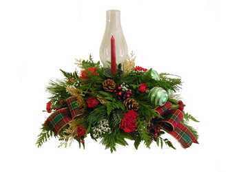 Cozy Christmas Centerpiece from Ladybug's Flowers & Gifts, local florist in Tulsa