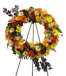Loving Memories Wreath from Ladybug's Flowers & Gifts, local florist in Tulsa